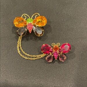 Joan Rivers Colorful Butterfly Brooch Set
